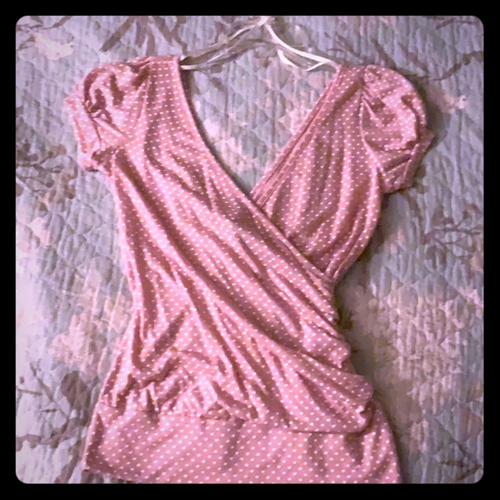 Pink polka Dot blouse
